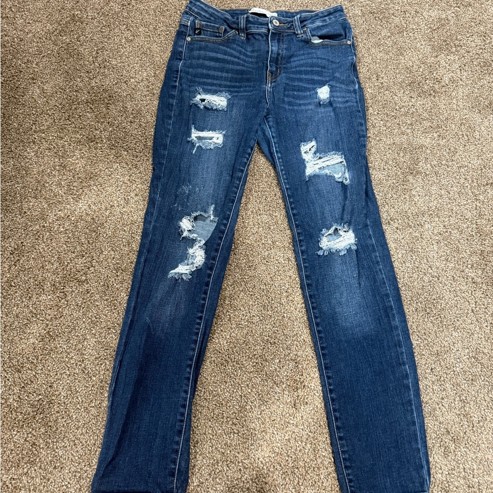 KanCan Blue Skinny Distressed Jeans